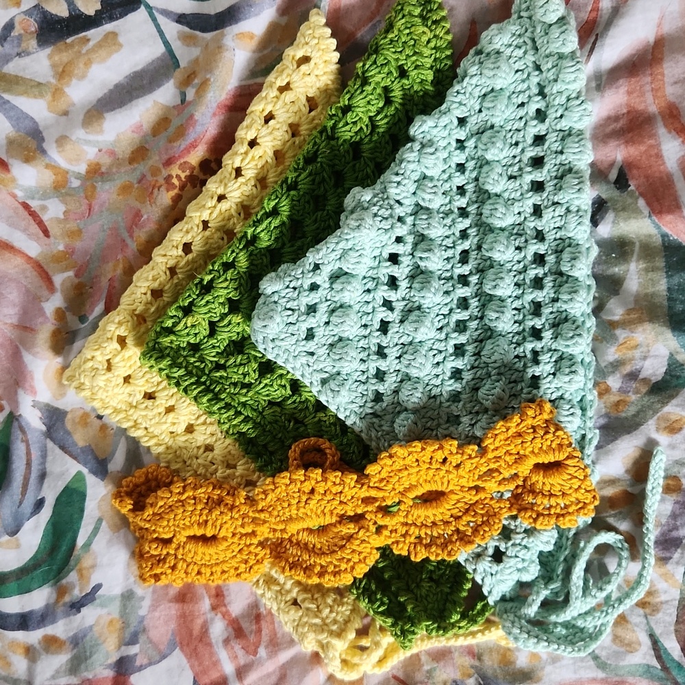 Handmade crochet bandanas